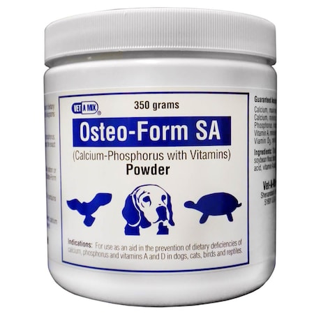 Osteo-Form SA Powder Calcium Supplement For Dogs Cats Birds And Reptiles - 350 Grams